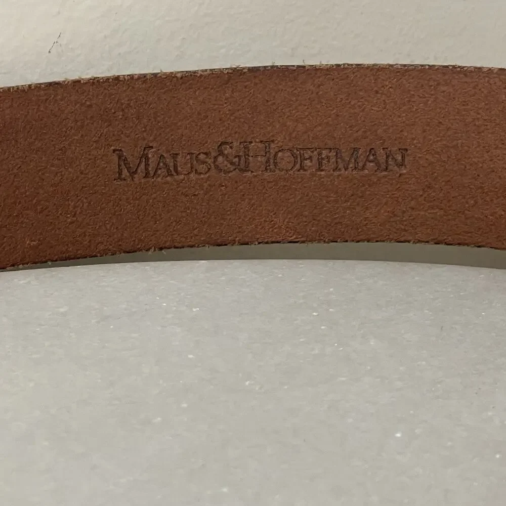 Maus & Hoffman Belt Men Genuine Leather Brown Sz 44 Designer